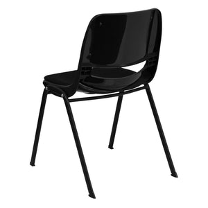 English Elm HERCULES 880 lb. Capacity Ergonomic Black Padded Stack Chair for Classrooms & Events, Durable Design RUT-EO1-01-PAD-GG