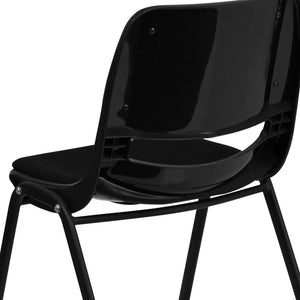 English Elm HERCULES 880 lb. Capacity Ergonomic Black Padded Stack Chair for Classrooms & Events, Durable Design RUT-EO1-01-PAD-GG