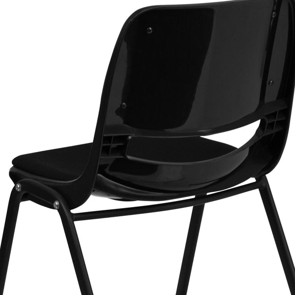English Elm HERCULES 880 lb. Capacity Ergonomic Black Padded Stack Chair for Classrooms & Events, Durable Design RUT-EO1-01-PAD-GG