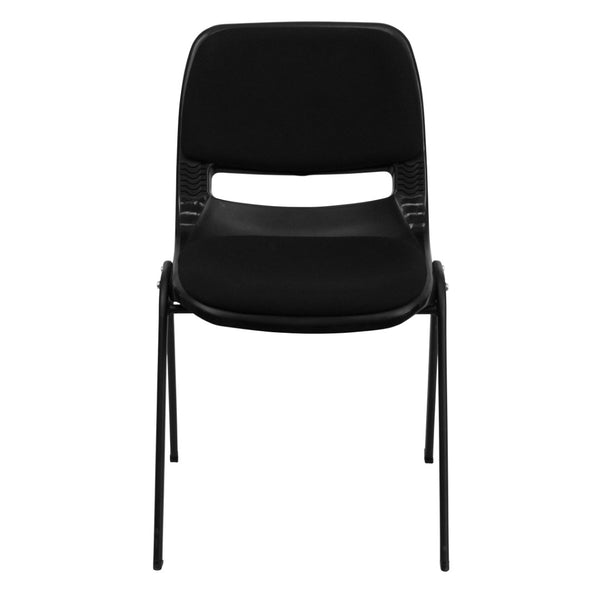 English Elm HERCULES 880 lb. Capacity Ergonomic Black Padded Stack Chair for Classrooms & Events, Durable Design RUT-EO1-01-PAD-GG
