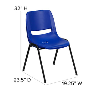 English Elm HERCULES Ergonomic Shell Stack Chair with 880 lb Capacity for Comfortable, Durable Seating Solutions Blue RUT-EO1-BL-GG