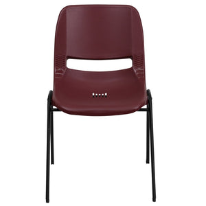 English Elm HERCULES Ergonomic Shell Stack Chair with 880 lb Capacity for Comfortable, Durable Seating Solutions Burgundy RUT-EO1-BY-GG