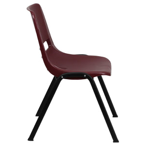 English Elm HERCULES Ergonomic Shell Stack Chair with 880 lb Capacity for Comfortable, Durable Seating Solutions Burgundy RUT-EO1-BY-GG