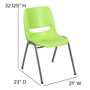 English Elm HERCULES Ergonomic Shell Stack Chair with 880 lb Capacity for Comfortable, Durable Seating Solutions Green RUT-EO1-GN-GG