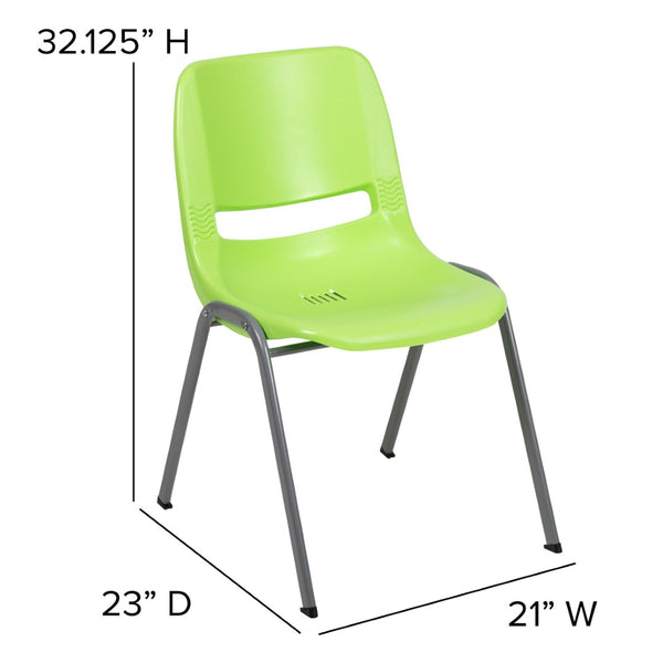 English Elm HERCULES Ergonomic Shell Stack Chair with 880 lb Capacity for Comfortable, Durable Seating Solutions Green RUT-EO1-GN-GG