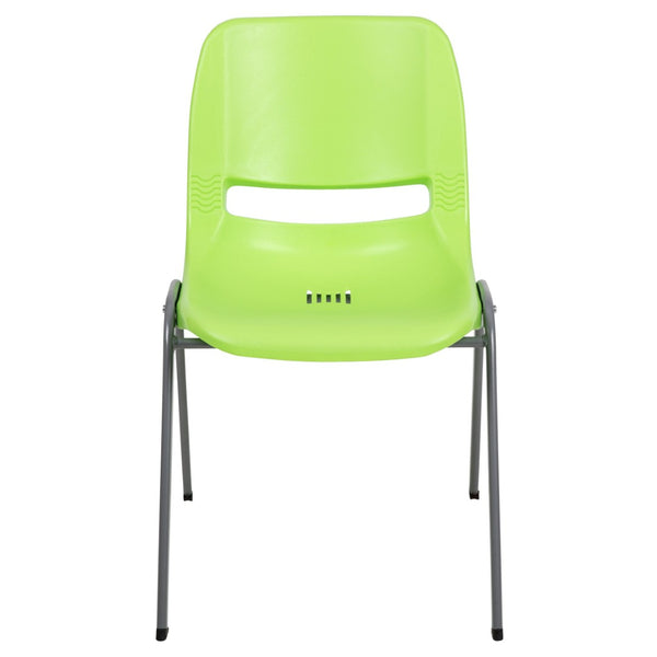 English Elm HERCULES Ergonomic Shell Stack Chair with 880 lb Capacity for Comfortable, Durable Seating Solutions Green RUT-EO1-GN-GG