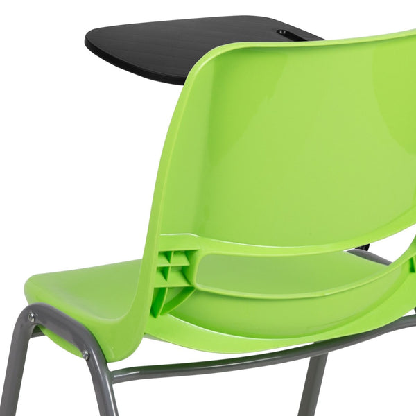 English Elm HERCULES Ergonomic Shell Chair with Flip-Up Tablet Arm for Classrooms and Multipurpose Spaces Green RUT-EO1-GN-RTAB-GG