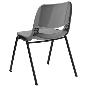 English Elm HERCULES Ergonomic Shell Stack Chair with 880 lb Capacity for Comfortable, Durable Seating Solutions Gray RUT-EO1-GY-GG