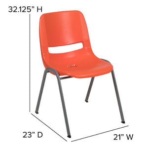 English Elm HERCULES Ergonomic Shell Stack Chair with 880 lb Capacity for Comfortable, Durable Seating Solutions Orange RUT-EO1-OR-GG