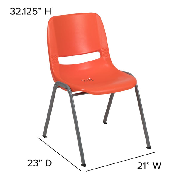 English Elm HERCULES Ergonomic Shell Stack Chair with 880 lb Capacity for Comfortable, Durable Seating Solutions Orange RUT-EO1-OR-GG