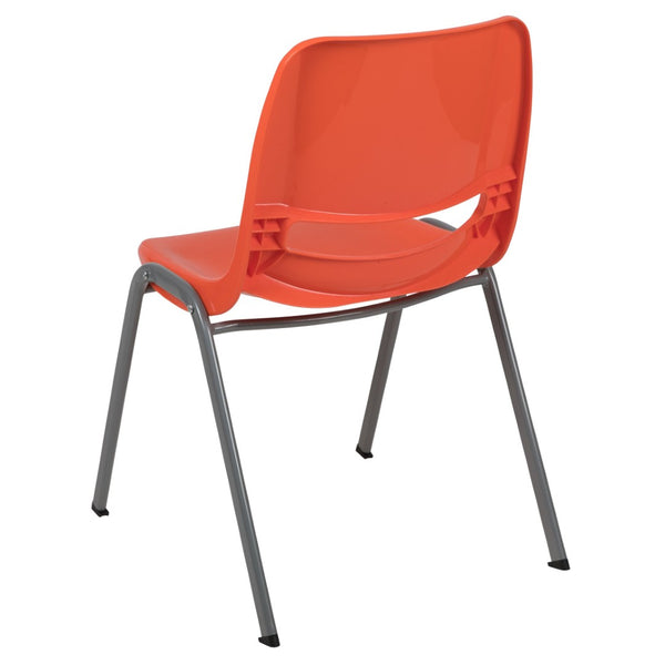 English Elm HERCULES Ergonomic Shell Stack Chair with 880 lb Capacity for Comfortable, Durable Seating Solutions Orange RUT-EO1-OR-GG