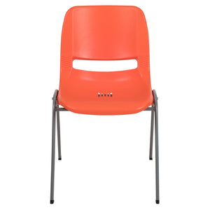 English Elm HERCULES Ergonomic Shell Stack Chair with 880 lb Capacity for Comfortable, Durable Seating Solutions Orange RUT-EO1-OR-GG