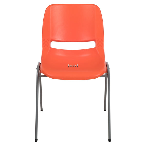 English Elm HERCULES Ergonomic Shell Stack Chair with 880 lb Capacity for Comfortable, Durable Seating Solutions Orange RUT-EO1-OR-GG