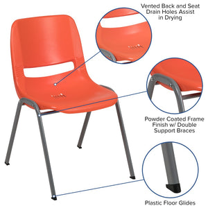 English Elm HERCULES Ergonomic Shell Stack Chair with 880 lb Capacity for Comfortable, Durable Seating Solutions Orange RUT-EO1-OR-GG