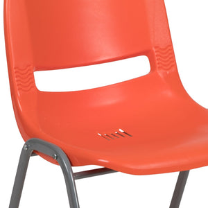 English Elm HERCULES Ergonomic Shell Stack Chair with 880 lb Capacity for Comfortable, Durable Seating Solutions Orange RUT-EO1-OR-GG