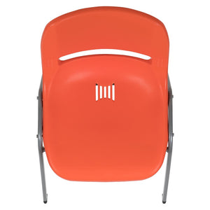 English Elm HERCULES Ergonomic Shell Stack Chair with 880 lb Capacity for Comfortable, Durable Seating Solutions Orange RUT-EO1-OR-GG