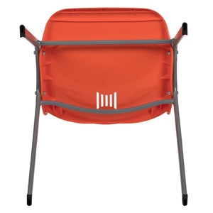 English Elm HERCULES Ergonomic Shell Stack Chair with 880 lb Capacity for Comfortable, Durable Seating Solutions Orange RUT-EO1-OR-GG