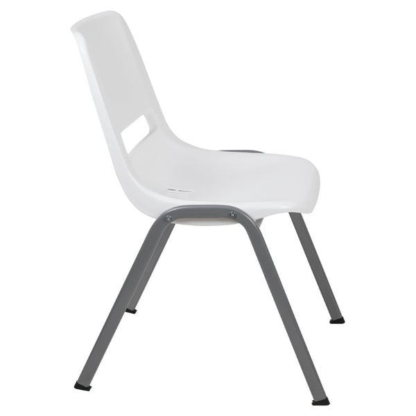 English Elm HERCULES Ergonomic Shell Stack Chair with 880 lb Capacity for Comfortable, Durable Seating Solutions White RUT-EO1-WH-GG