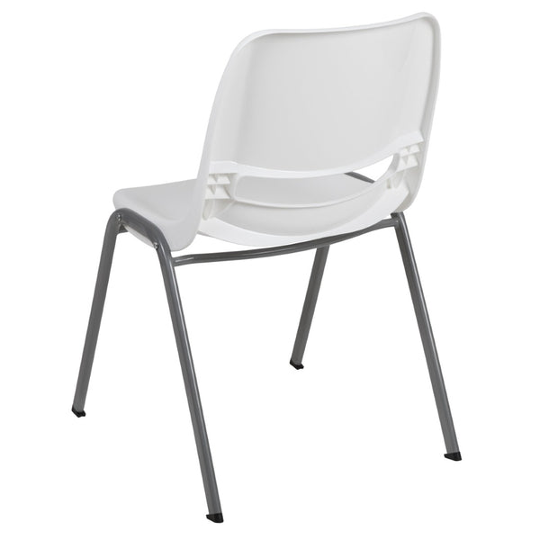 English Elm HERCULES Ergonomic Shell Stack Chair with 880 lb Capacity for Comfortable, Durable Seating Solutions White RUT-EO1-WH-GG