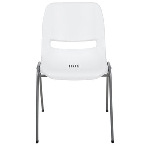 English Elm HERCULES Ergonomic Shell Stack Chair with 880 lb Capacity for Comfortable, Durable Seating Solutions White RUT-EO1-WH-GG