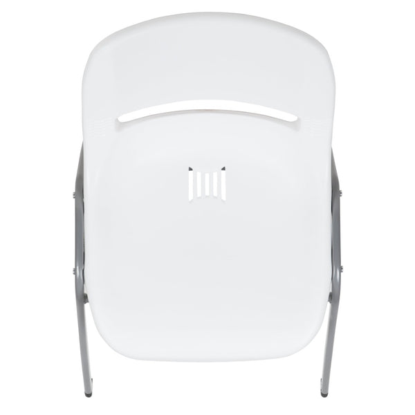 English Elm HERCULES Ergonomic Shell Stack Chair with 880 lb Capacity for Comfortable, Durable Seating Solutions White RUT-EO1-WH-GG