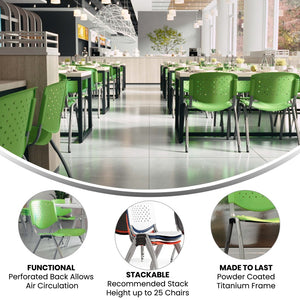 English Elm HERCULES Heavy-Duty Stack Chair for Commercial Use - Durable, Comfortable, and Space-Saving Design Green RUT-F01A-GN-GG