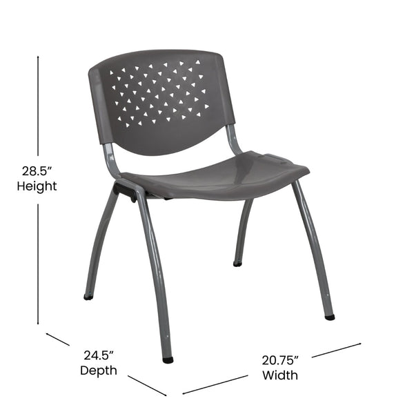 English Elm HERCULES Heavy-Duty Stack Chair for Commercial Use - Durable, Comfortable, and Space-Saving Design Gray RUT-F01A-GY-GG