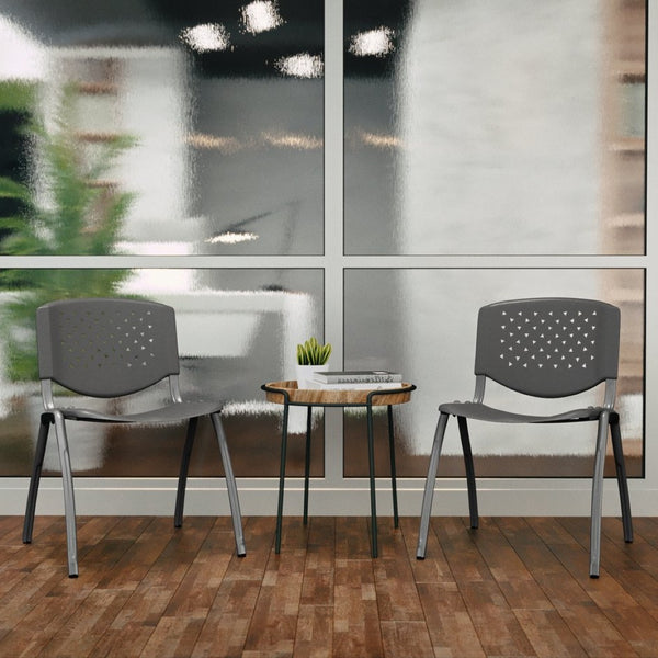 English Elm HERCULES Heavy-Duty Stack Chair for Commercial Use - Durable, Comfortable, and Space-Saving Design Gray RUT-F01A-GY-GG