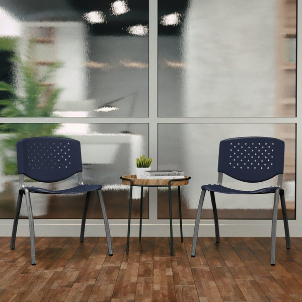 English Elm HERCULES Heavy-Duty Stack Chair for Commercial Use - Durable, Comfortable, and Space-Saving Design Navy RUT-F01A-NY-GG