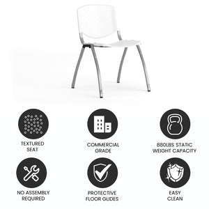 English Elm HERCULES Heavy-Duty Stack Chair for Commercial Use - Durable, Comfortable, and Space-Saving Design White RUT-F01A-WH-GG