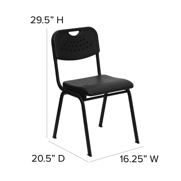 English Elm HERCULES 880 lb. Capacity Stack Chair - Durable, Ergonomic Design for Schools and Training Rooms RUT-GK01-BK-GG