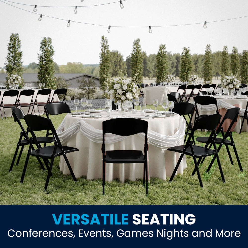 English Elm 2 Pack HERCULES Series Durable Folding Chairs for Events, High Capacity, Ergonomic Comfort & Storage Black 2-RUT-I-BLACK-GG