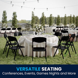 English Elm 2 Pack HERCULES Series Durable Folding Chairs for Events, High Capacity, Ergonomic Comfort & Storage Black 2-RUT-I-BLACK-GG