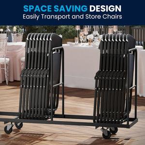 English Elm 2 Pack HERCULES Series Durable Folding Chairs for Events, High Capacity, Ergonomic Comfort & Storage Black 2-RUT-I-BLACK-GG