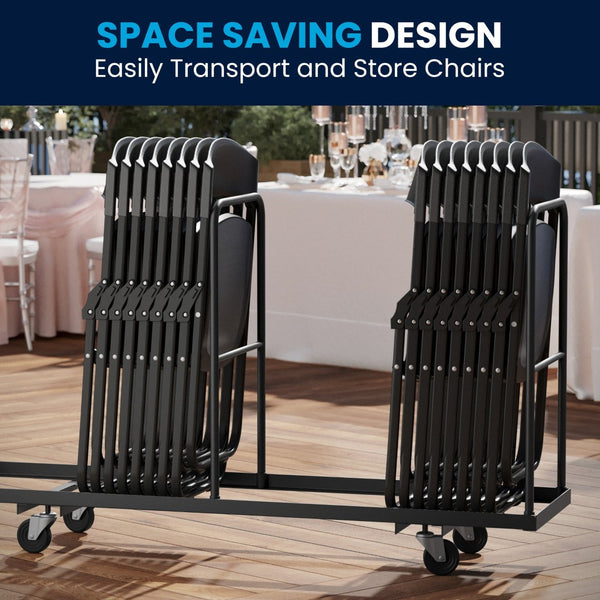 English Elm 2 Pack HERCULES Series Durable Folding Chairs for Events, High Capacity, Ergonomic Comfort & Storage Black 2-RUT-I-BLACK-GG