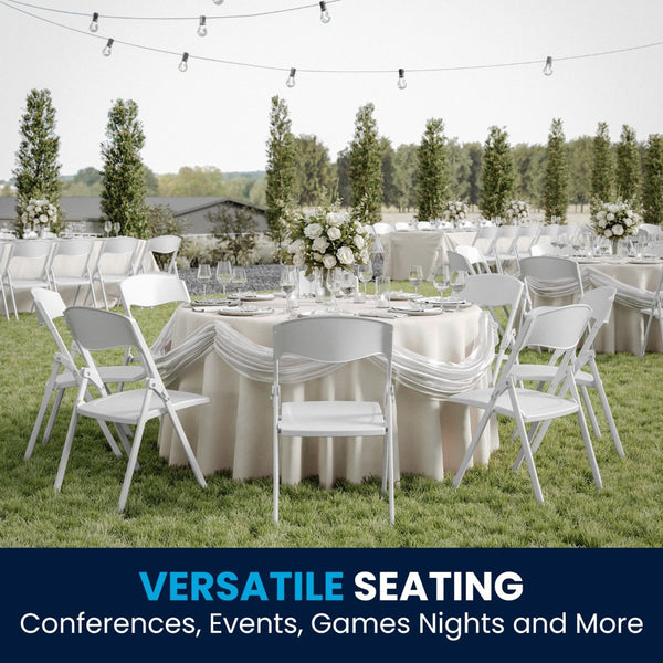 English Elm 2 Pack HERCULES Series Durable Folding Chairs for Events, High Capacity, Ergonomic Comfort & Storage White 2-RUT-I-WHITE-GG