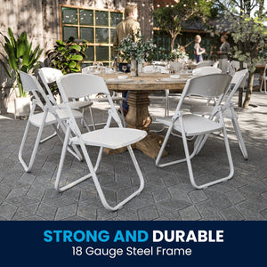 English Elm 2 Pack HERCULES Series Durable Folding Chairs for Events, High Capacity, Ergonomic Comfort & Storage White 2-RUT-I-WHITE-GG