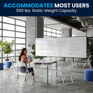 English Elm 2 Pack HERCULES Series Durable Folding Chairs for Events, High Capacity, Ergonomic Comfort & Storage White 2-RUT-I-WHITE-GG