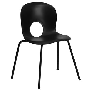 English Elm HERCULES 770 lb. Capacity Designer Stack Chair - Ergonomic, Durable Seating for Any Space Black RUT-NC258-BK-GG