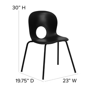 English Elm HERCULES 770 lb. Capacity Designer Stack Chair - Ergonomic, Durable Seating for Any Space Black RUT-NC258-BK-GG