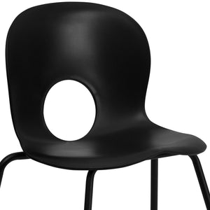 English Elm HERCULES 770 lb. Capacity Designer Stack Chair - Ergonomic, Durable Seating for Any Space Black RUT-NC258-BK-GG