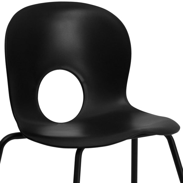 English Elm HERCULES 770 lb. Capacity Designer Stack Chair - Ergonomic, Durable Seating for Any Space Black RUT-NC258-BK-GG