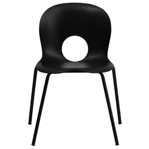 English Elm HERCULES 770 lb. Capacity Designer Stack Chair - Ergonomic, Durable Seating for Any Space Black RUT-NC258-BK-GG