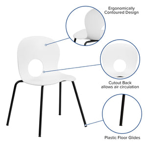 English Elm HERCULES 770 lb. Capacity Designer Stack Chair - Ergonomic, Durable Seating for Any Space White RUT-NC258-WHITE-GG