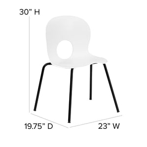 English Elm HERCULES 770 lb. Capacity Designer Stack Chair - Ergonomic, Durable Seating for Any Space White RUT-NC258-WHITE-GG
