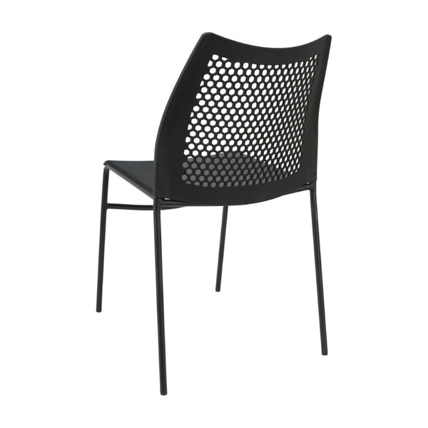 English Elm HERCULES Stack Chair with Air-Vent Back and Ergonomic Design for Comfortable, Durable Seating Solutions Black Plastic/Black Frame RUT-NC498-BK-GG