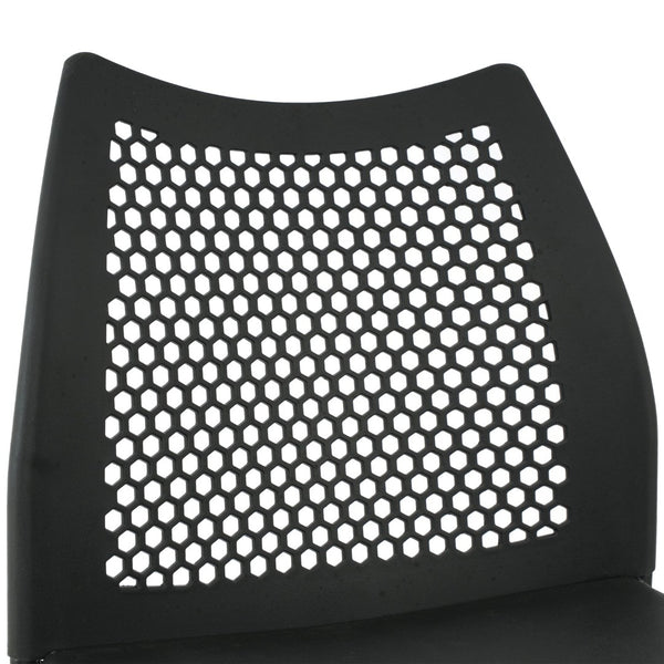 English Elm HERCULES Stack Chair with Air-Vent Back and Ergonomic Design for Comfortable, Durable Seating Solutions Black Plastic/Black Frame RUT-NC498-BK-GG