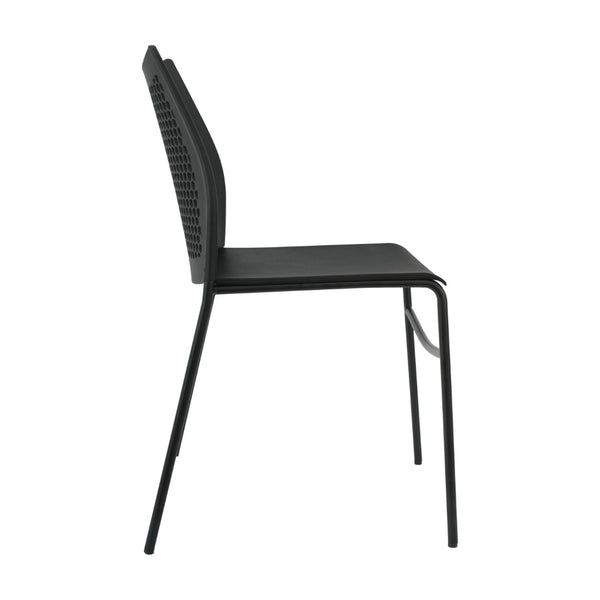 English Elm HERCULES Stack Chair with Air-Vent Back and Ergonomic Design for Comfortable, Durable Seating Solutions Black Plastic/Black Frame RUT-NC498-BK-GG