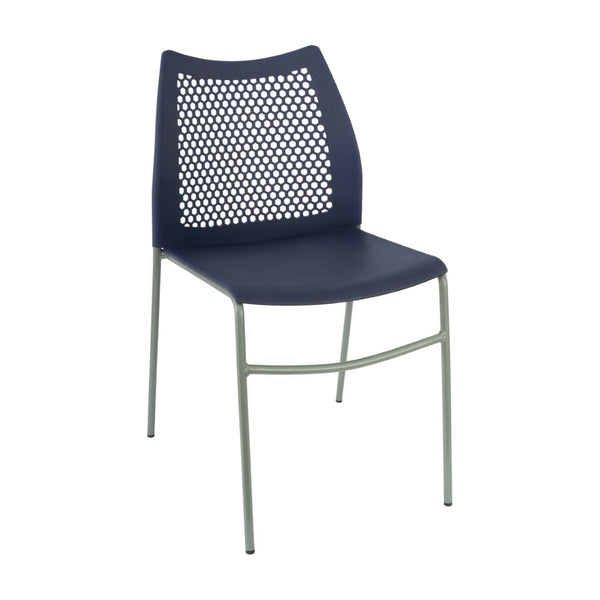English Elm HERCULES Stack Chair with Air-Vent Back and Ergonomic Design for Comfortable, Durable Seating Solutions Navy Plastic/Gray Frame RUT-NC498-NV-GG