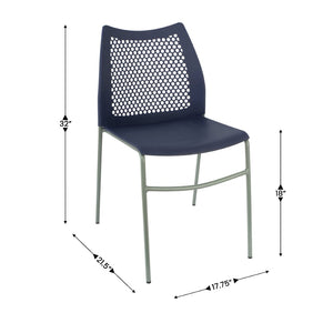 English Elm HERCULES Stack Chair with Air-Vent Back and Ergonomic Design for Comfortable, Durable Seating Solutions Navy Plastic/Gray Frame RUT-NC498-NV-GG